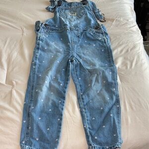 OshKosh B'gosh Light Blue Denim Overalls with Heart Accents